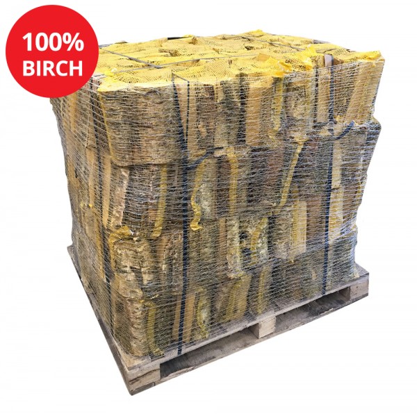 Kiln Dried Firewood Log Nets - 100% Birch - 64 x Nets - WS601/00002 Kiln Dried Firewood Log Nets - 100% Birch - 64 x Nets - WS601/00002